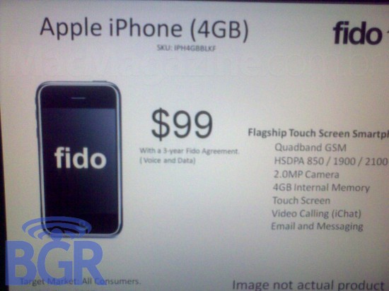 iPhone 4GB pela Fido