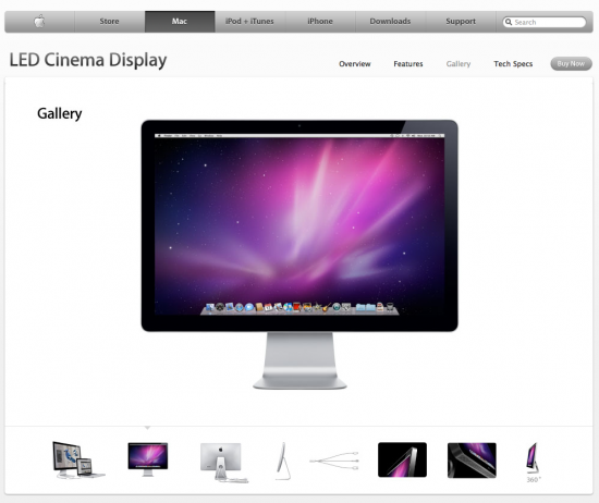 LED Cinema Display errado no site da Apple